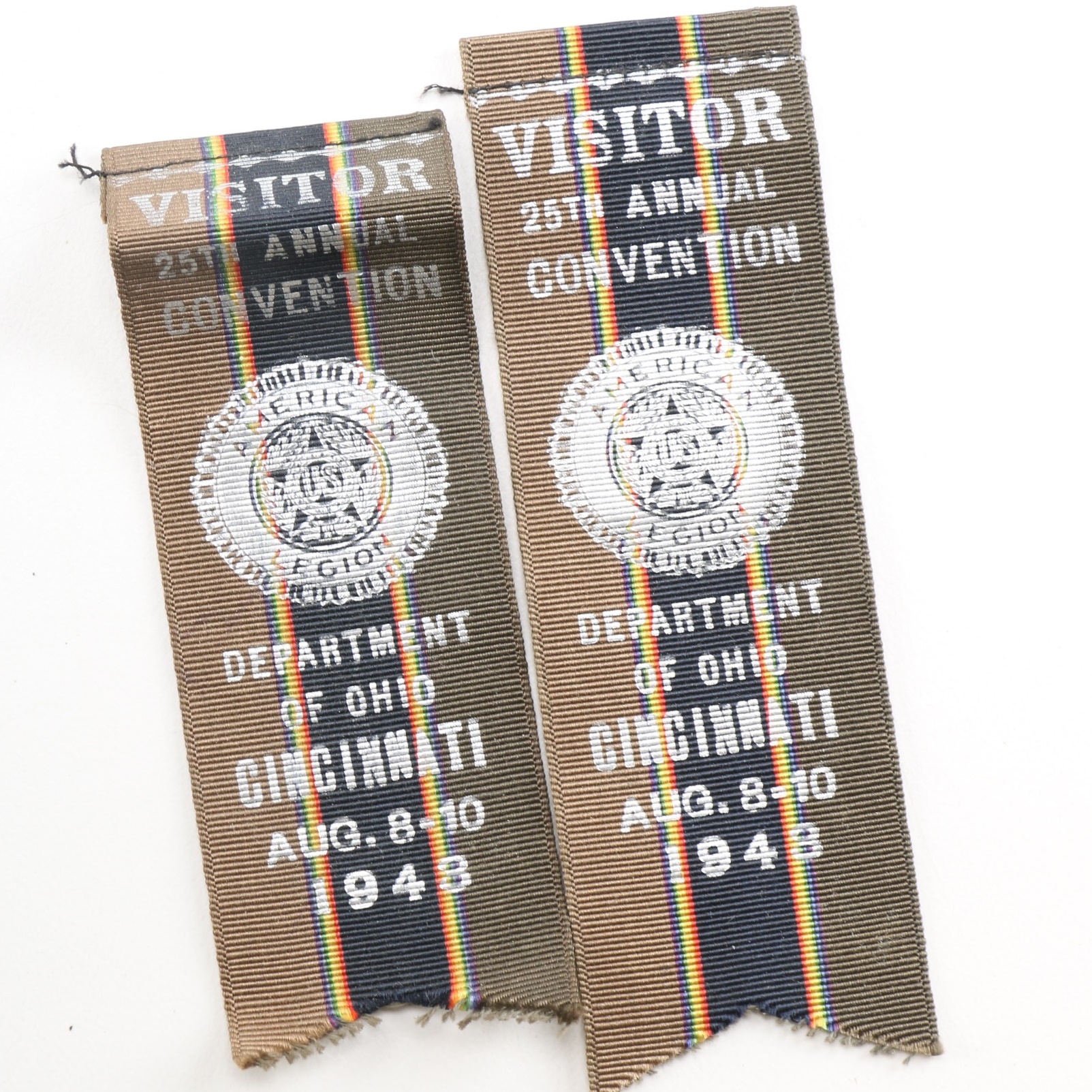 Circa 1937-41 American Legion Convention Pins with Ribbons