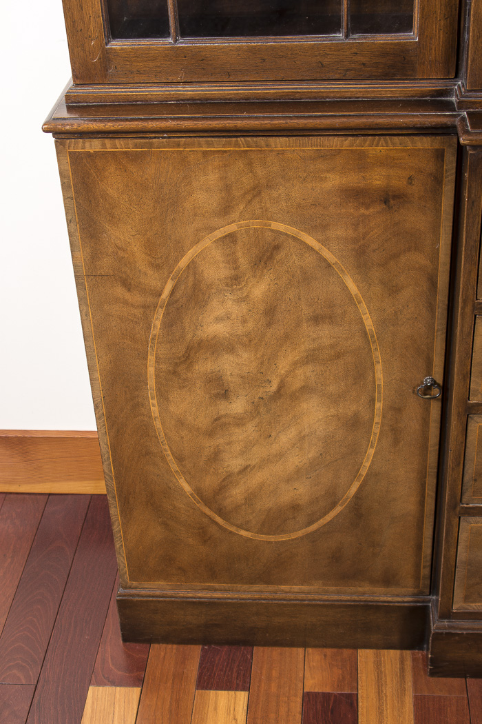 George III Style Mahogany Breakfront Secretaire by Baker