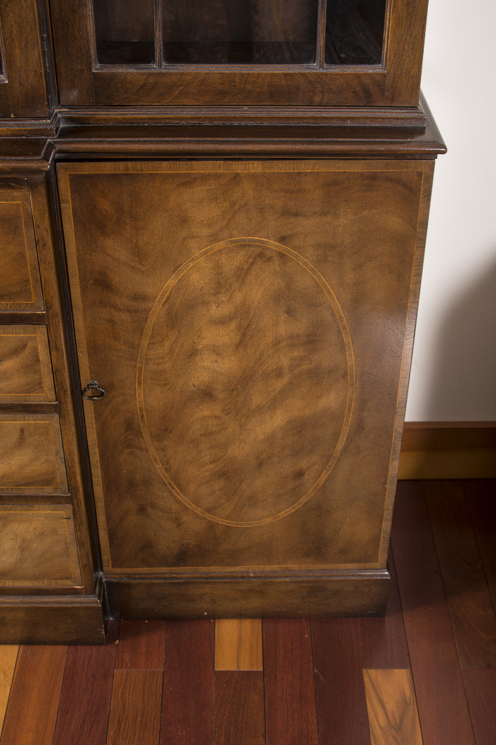 George III Style Mahogany Breakfront Secretaire by Baker