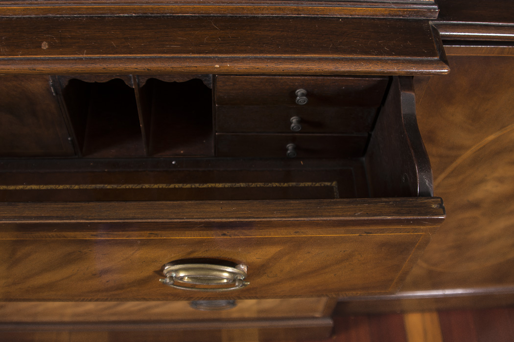 George III Style Mahogany Breakfront Secretaire by Baker
