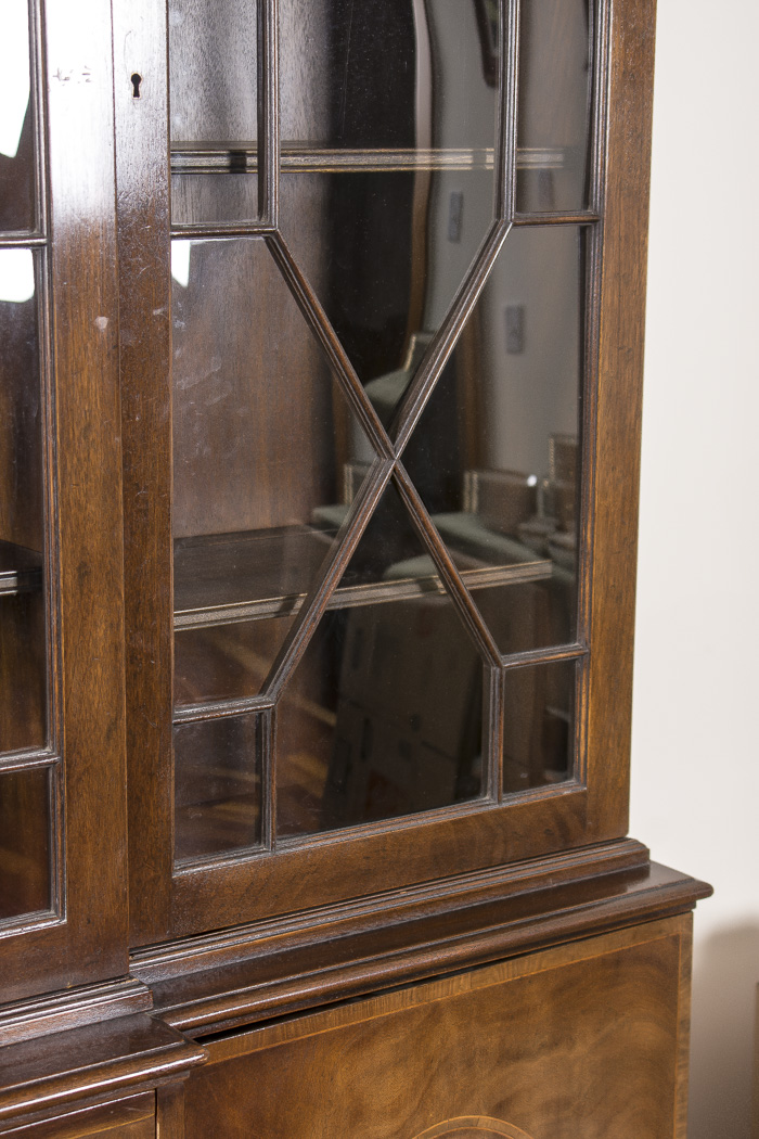 George III Style Mahogany Breakfront Secretaire by Baker