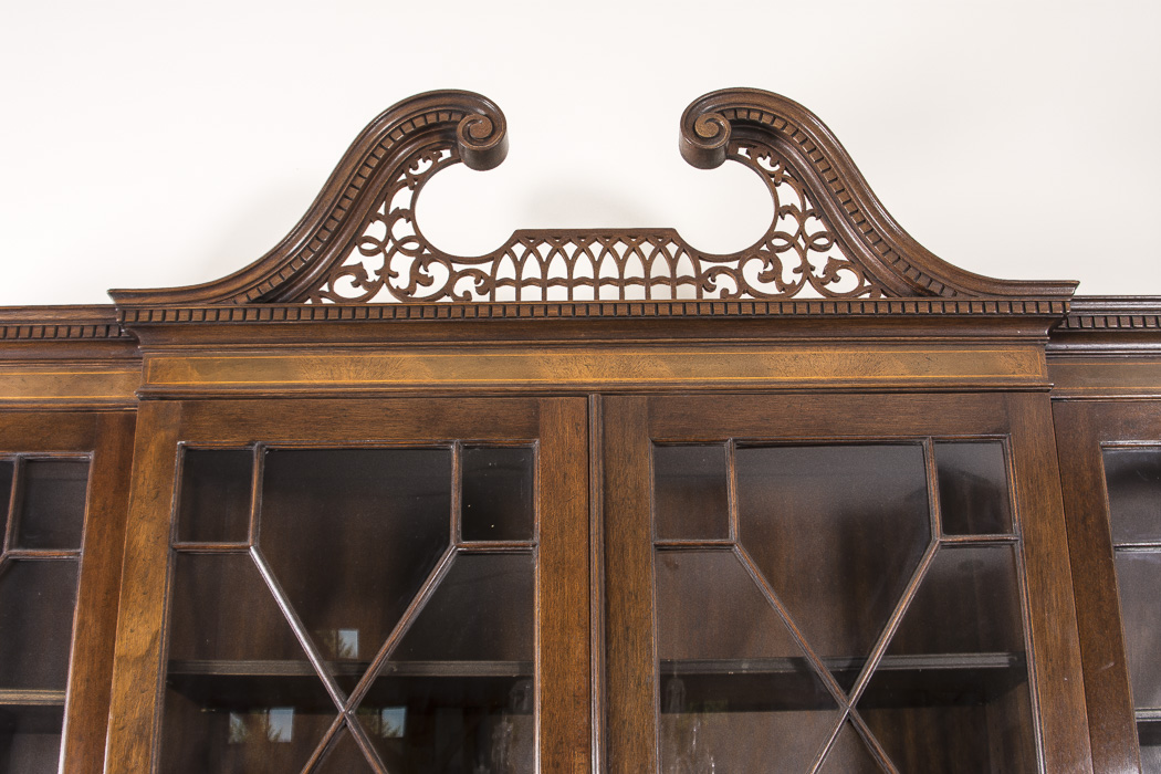 George III Style Mahogany Breakfront Secretaire by Baker