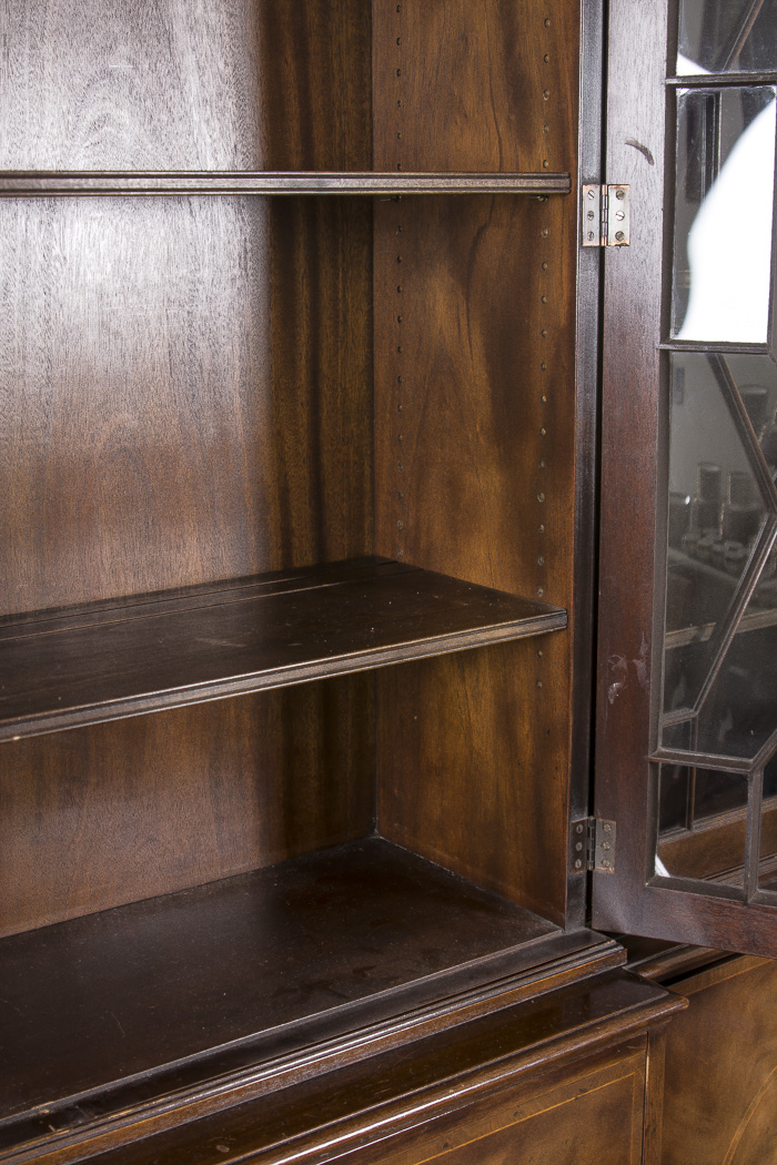 George III Style Mahogany Breakfront Secretaire by Baker