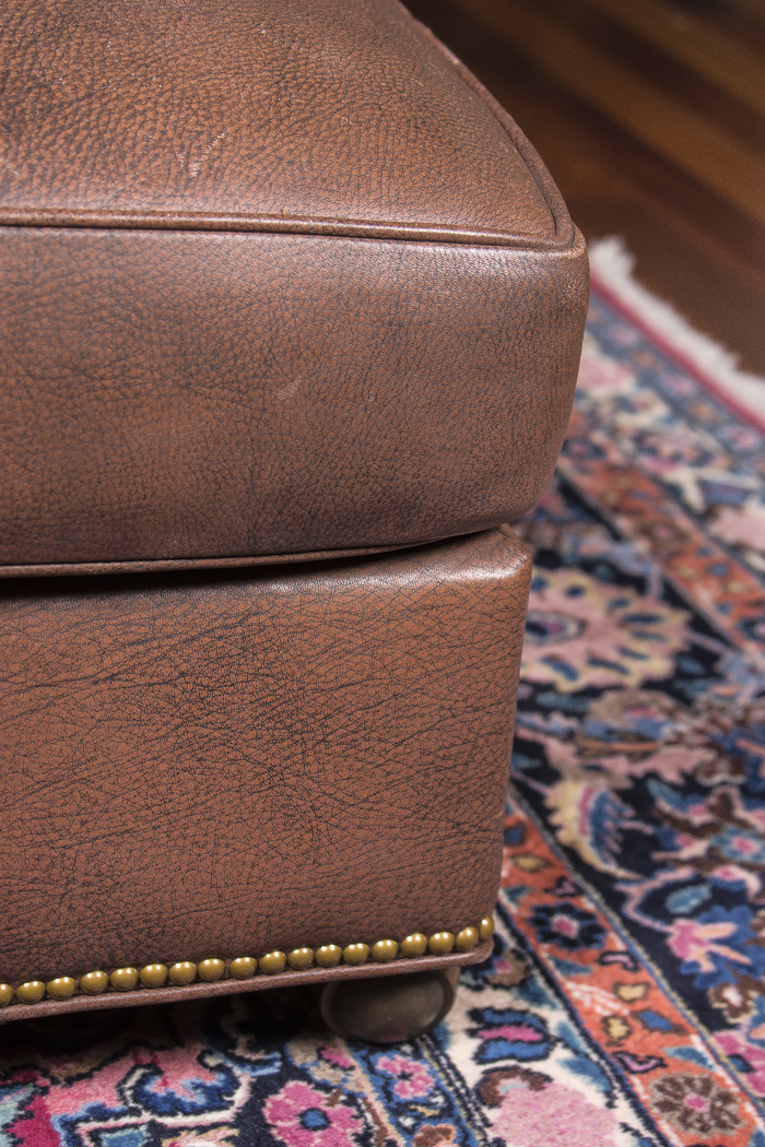 Hancock & Moore Leather Armchair and Ottoman