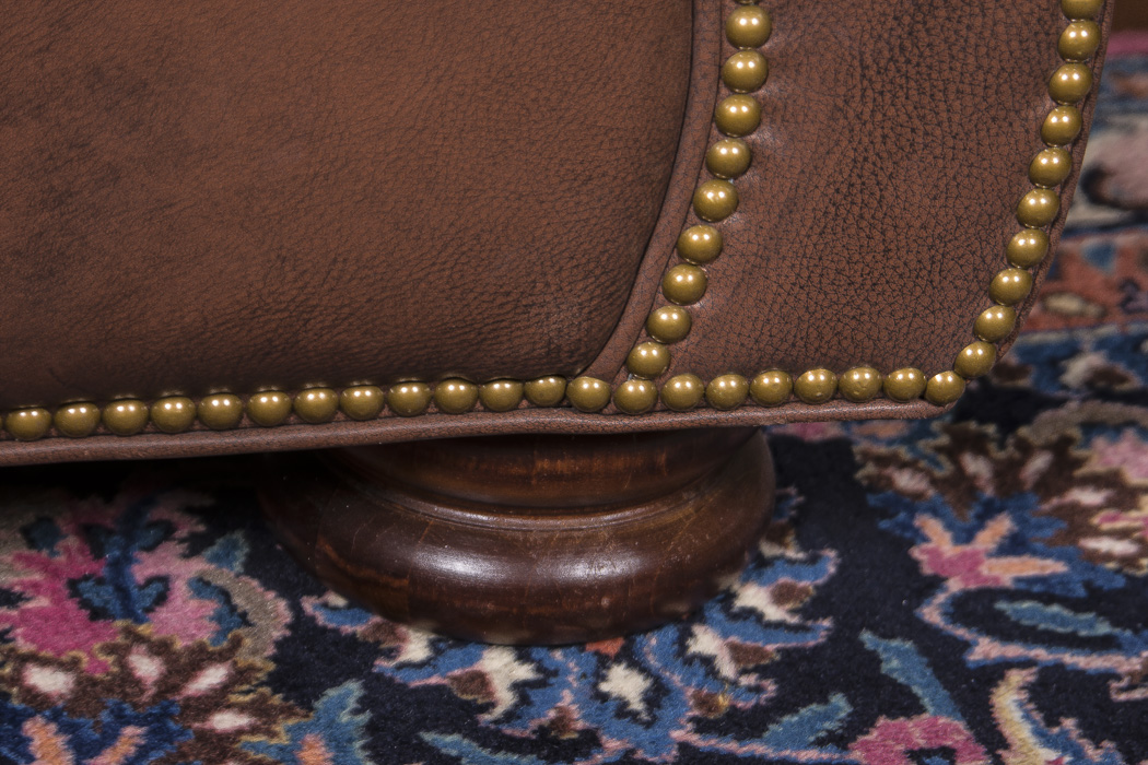 Hancock & Moore Leather Armchair and Ottoman