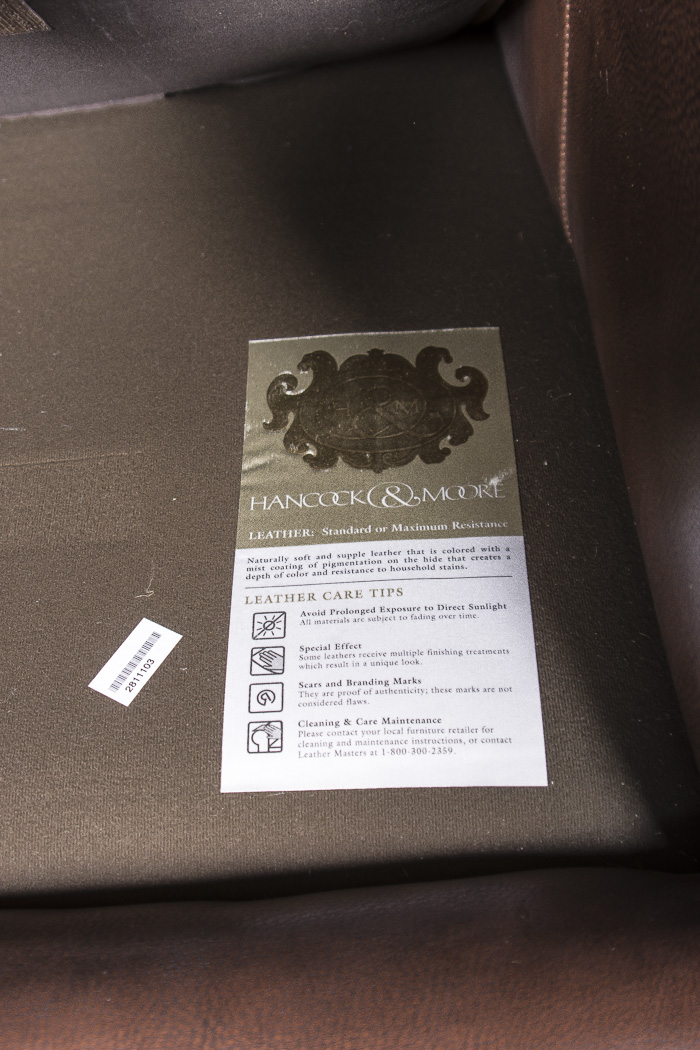 Hancock & Moore Leather Armchair and Ottoman