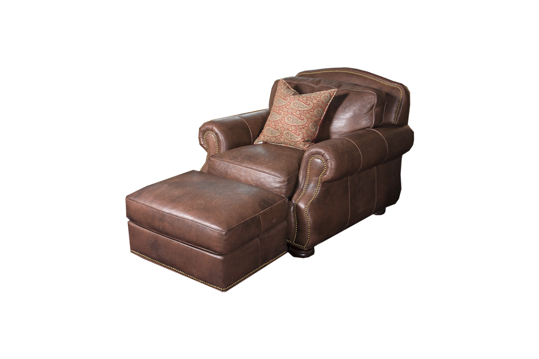 Hancock & Moore Leather Armchair and Ottoman
