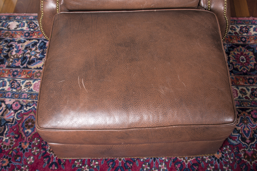 Hancock & Moore Leather Armchair and Ottoman