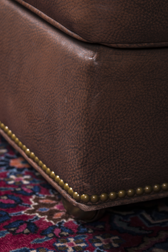 Hancock & Moore Leather Armchair and Ottoman