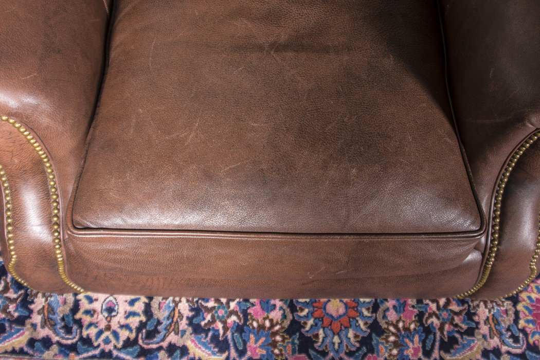 Hancock & Moore Leather Armchair and Ottoman