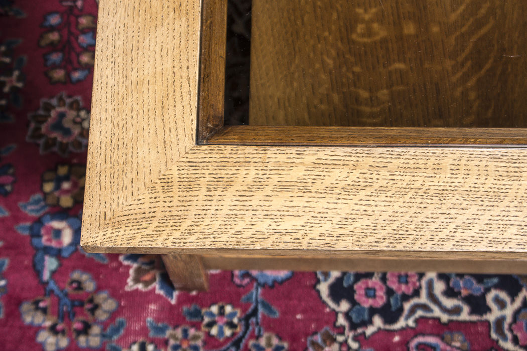 Stickley Mission Style Oak Coffee Table with Glass Top