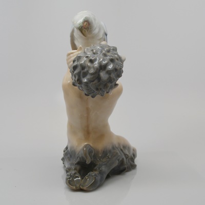 Vintage 1951 Royal Copenhagen Faun/Satyr and Parrot Figurine