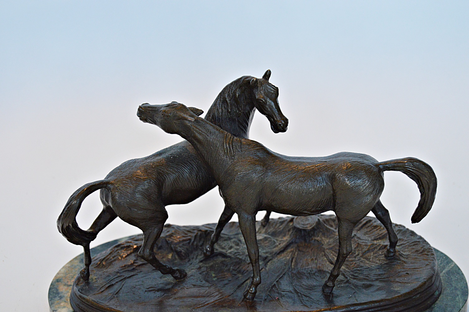After Pierre Jules Mene Bronze Horse Sculpture "L' Accolade"