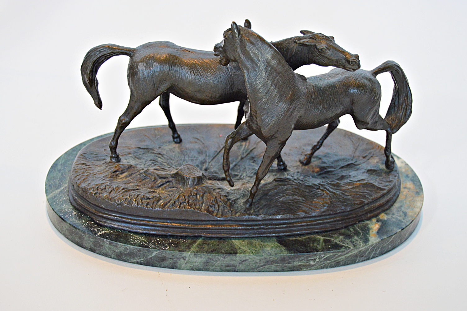 After Pierre Jules Mene Bronze Horse Sculpture "L' Accolade"
