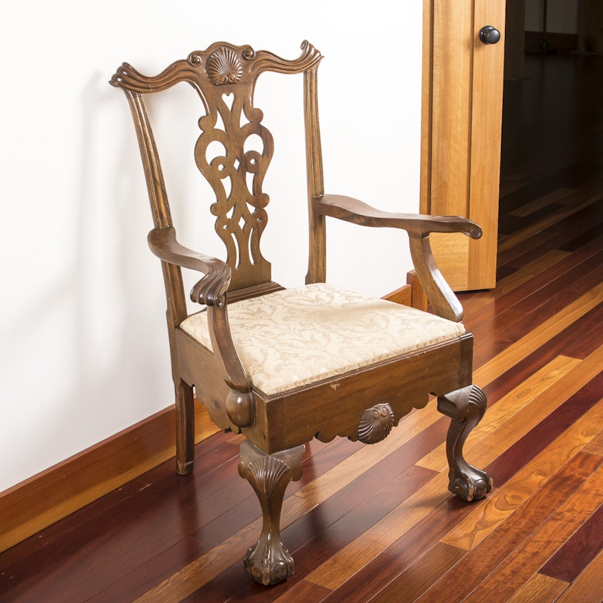 Mahogany Chippendale Style  Armchair