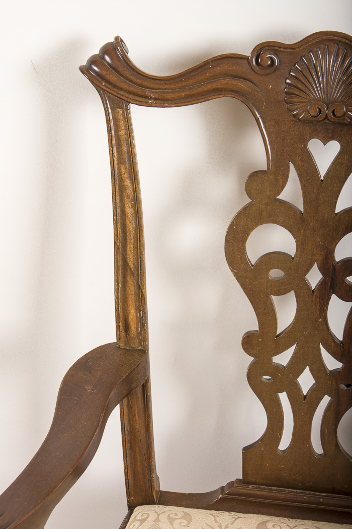 Mahogany Chippendale Style  Armchair