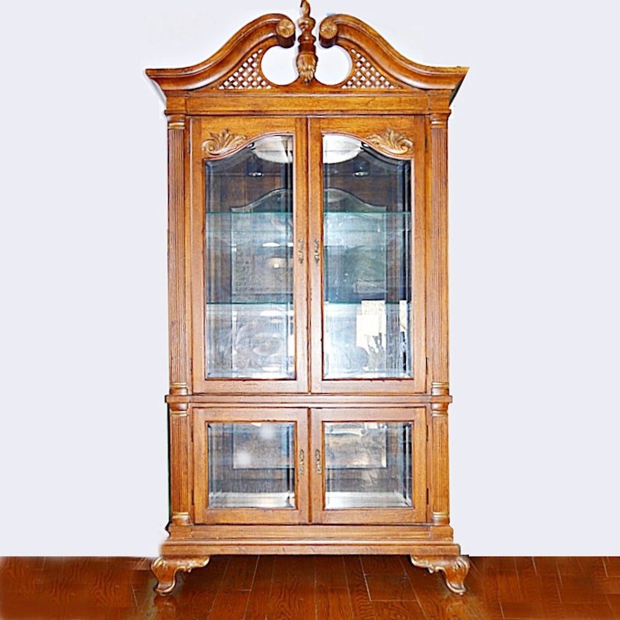 Queen Anne Style Lighted China Cabinet