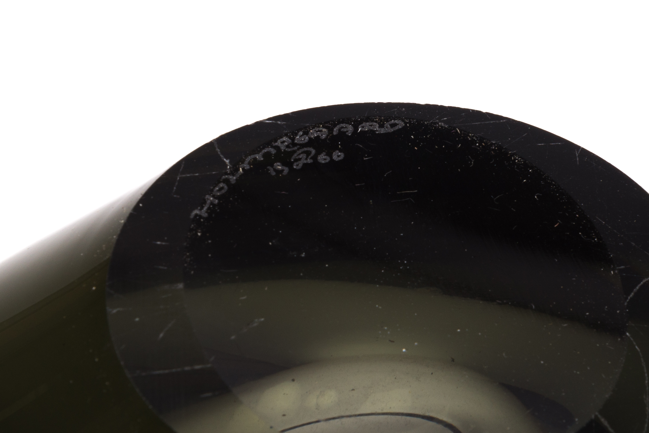 Signed Holmegaard Smoke Glass Heart Vase