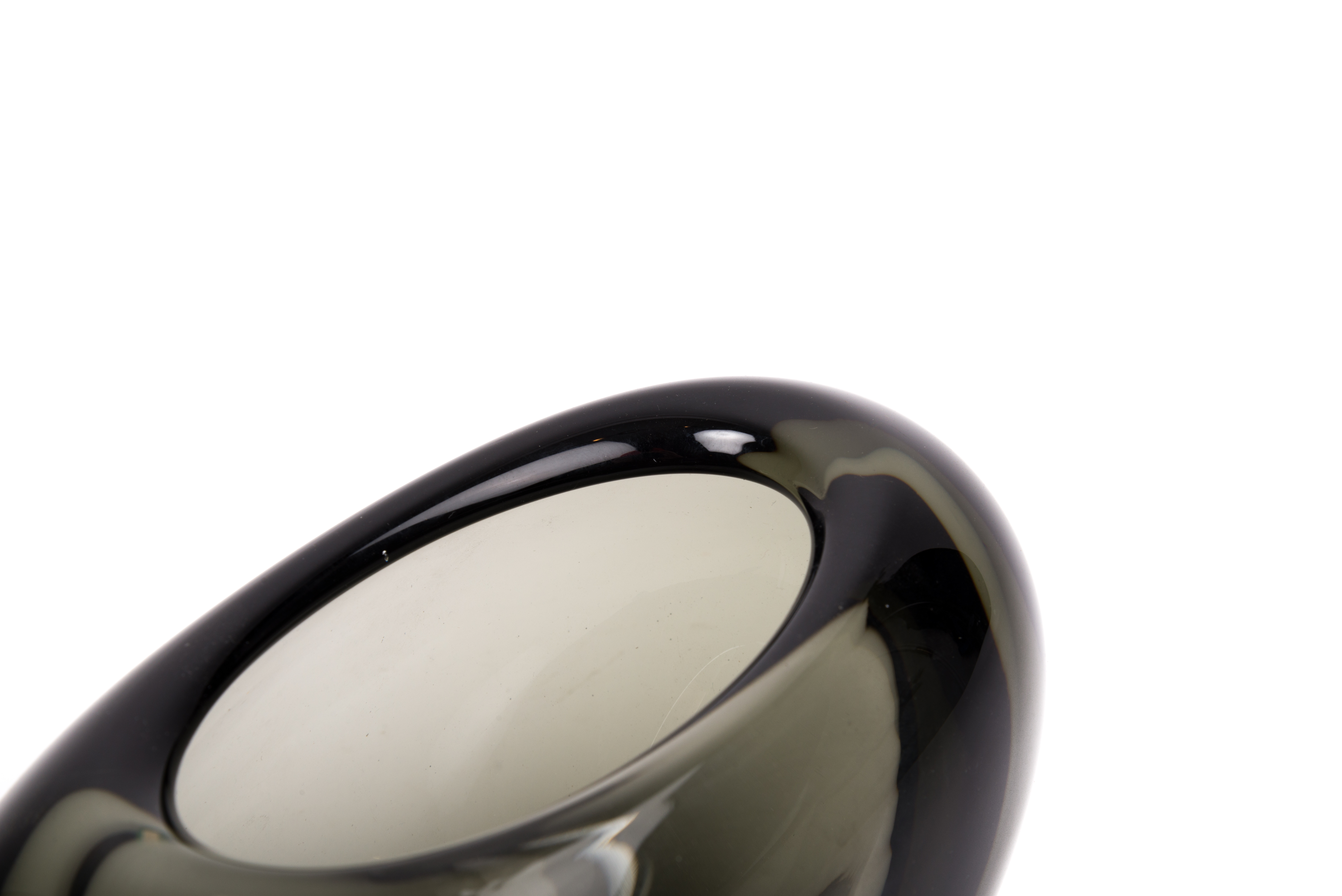 Signed Holmegaard Smoke Glass Heart Vase