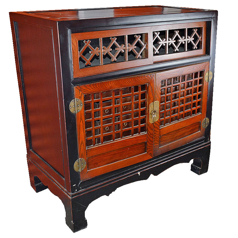 Oak Chinese Apothecary Cabinet
