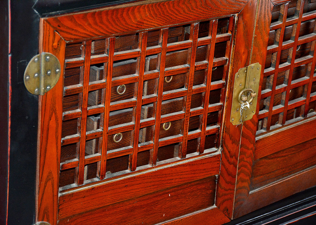 Oak Chinese Apothecary Cabinet