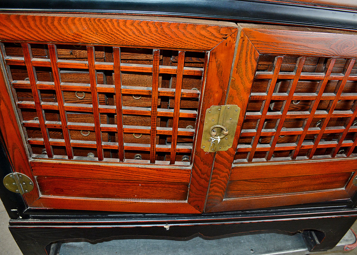 Oak Chinese Apothecary Cabinet