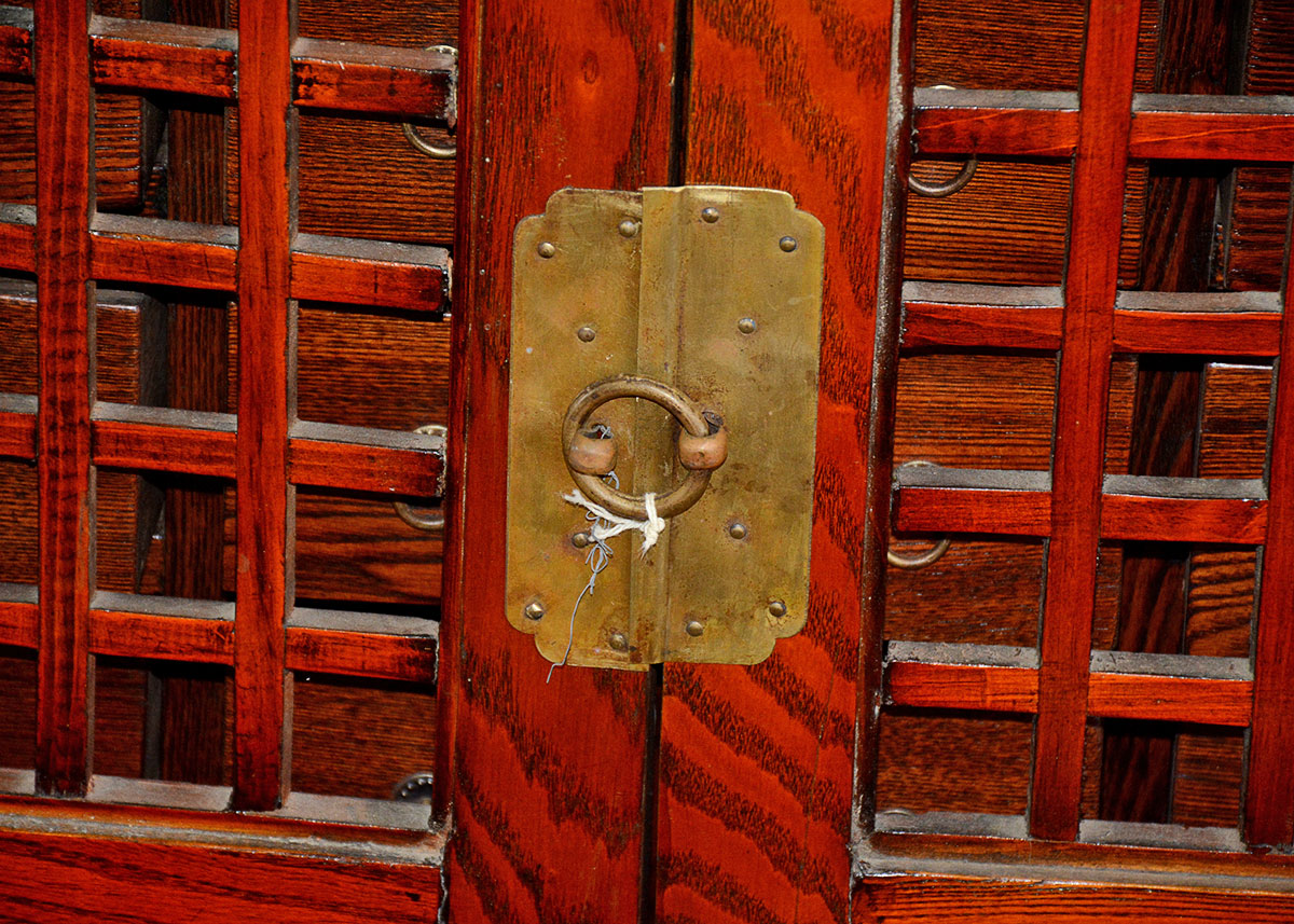 Oak Chinese Apothecary Cabinet