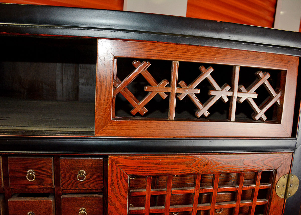 Oak Chinese Apothecary Cabinet