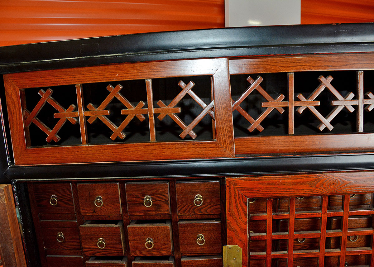 Oak Chinese Apothecary Cabinet