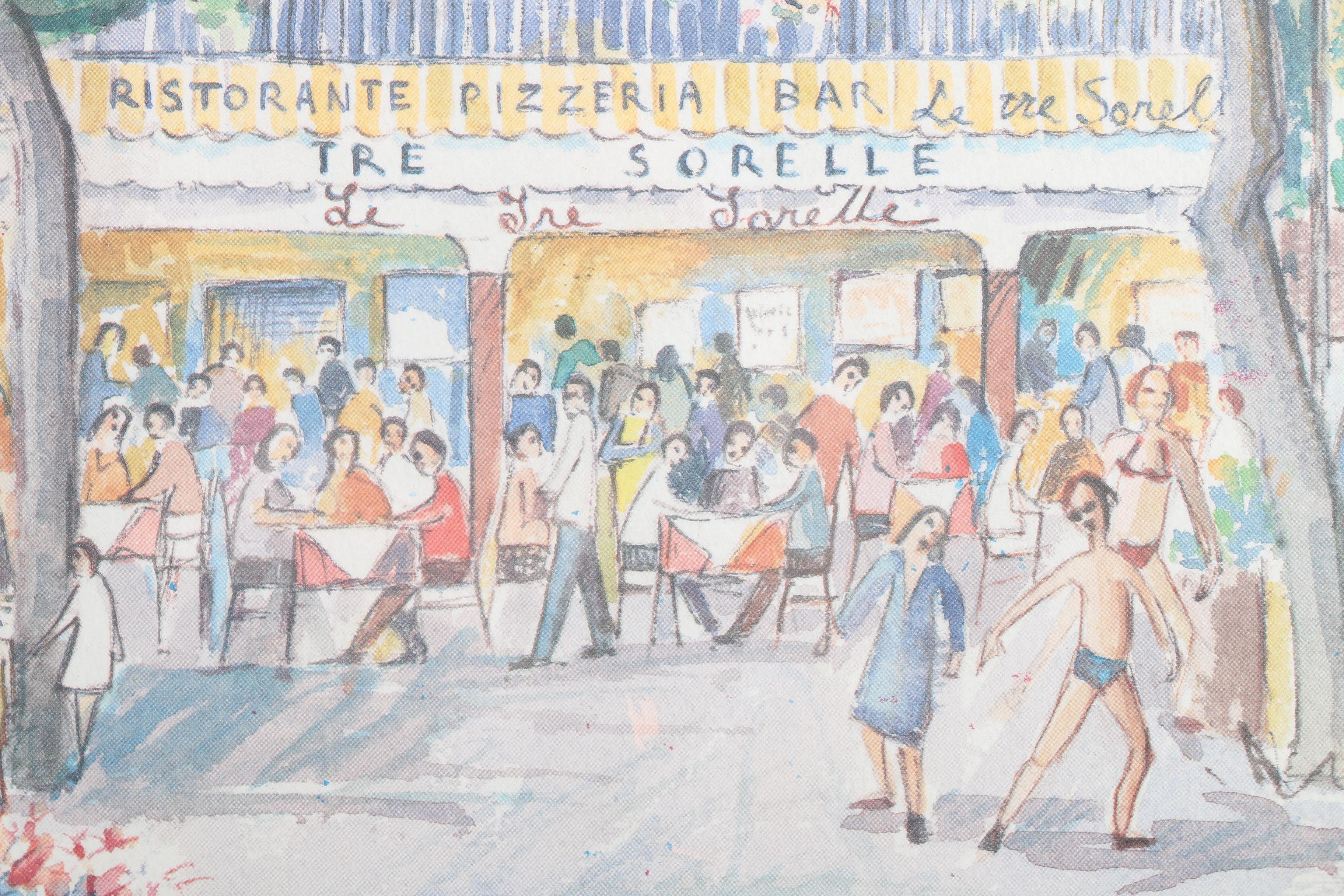 Offset Lithographs After G. Sundella "Positano"