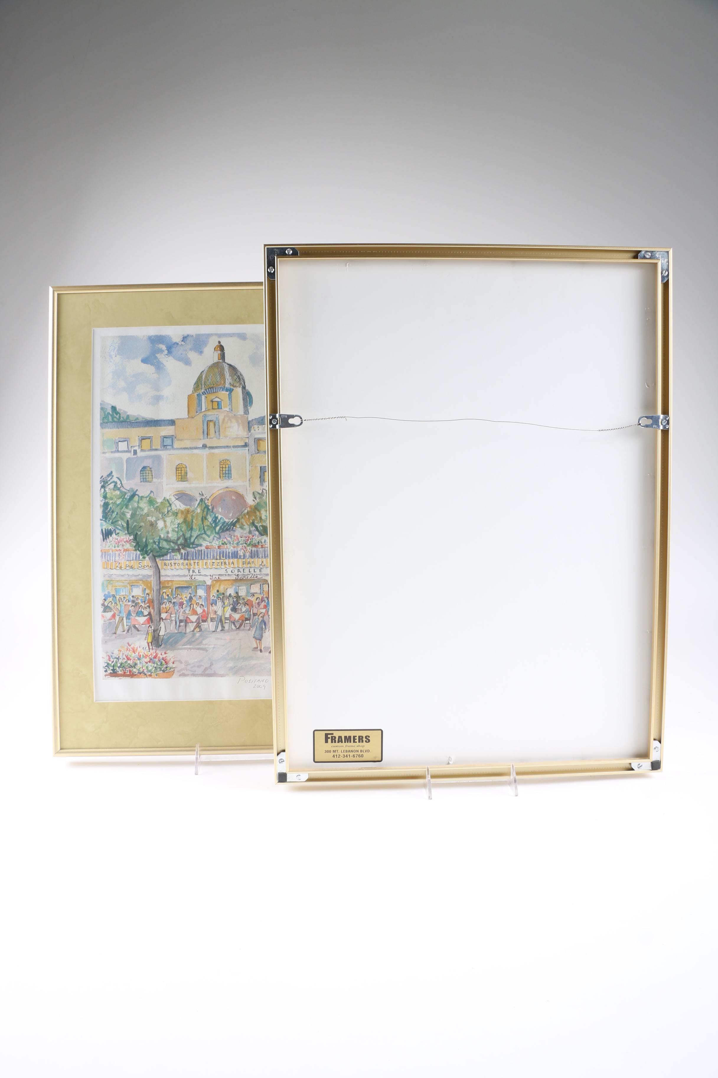 Offset Lithographs After G. Sundella "Positano"