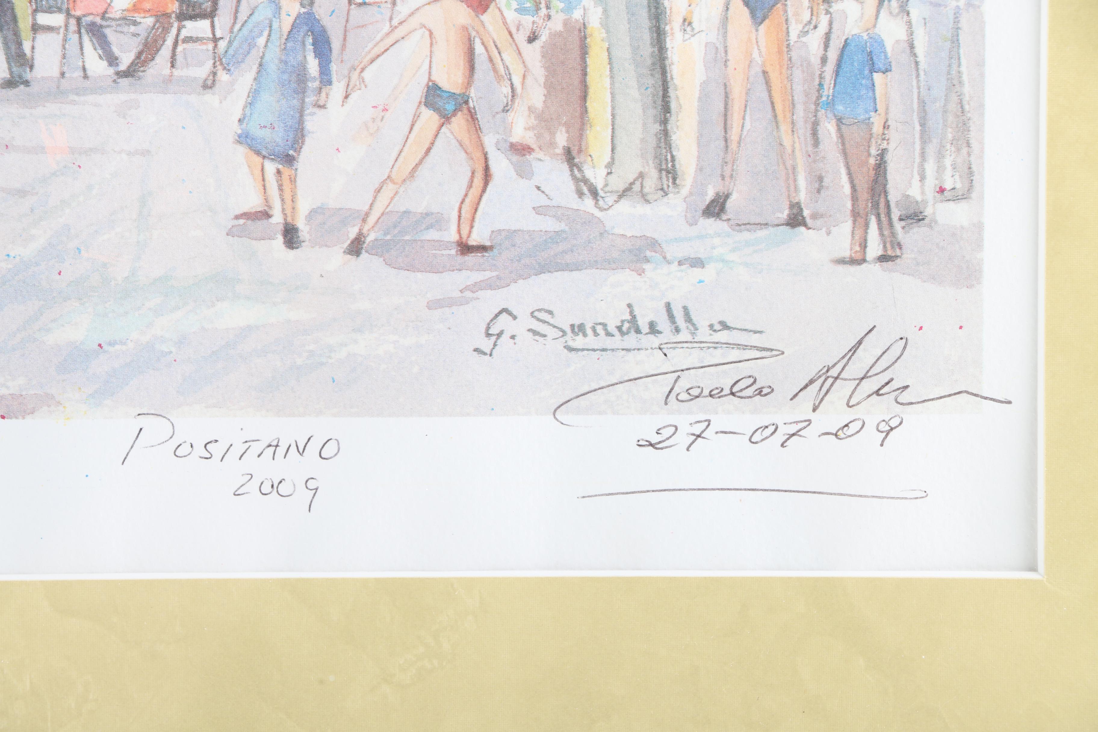 Offset Lithographs After G. Sundella "Positano"