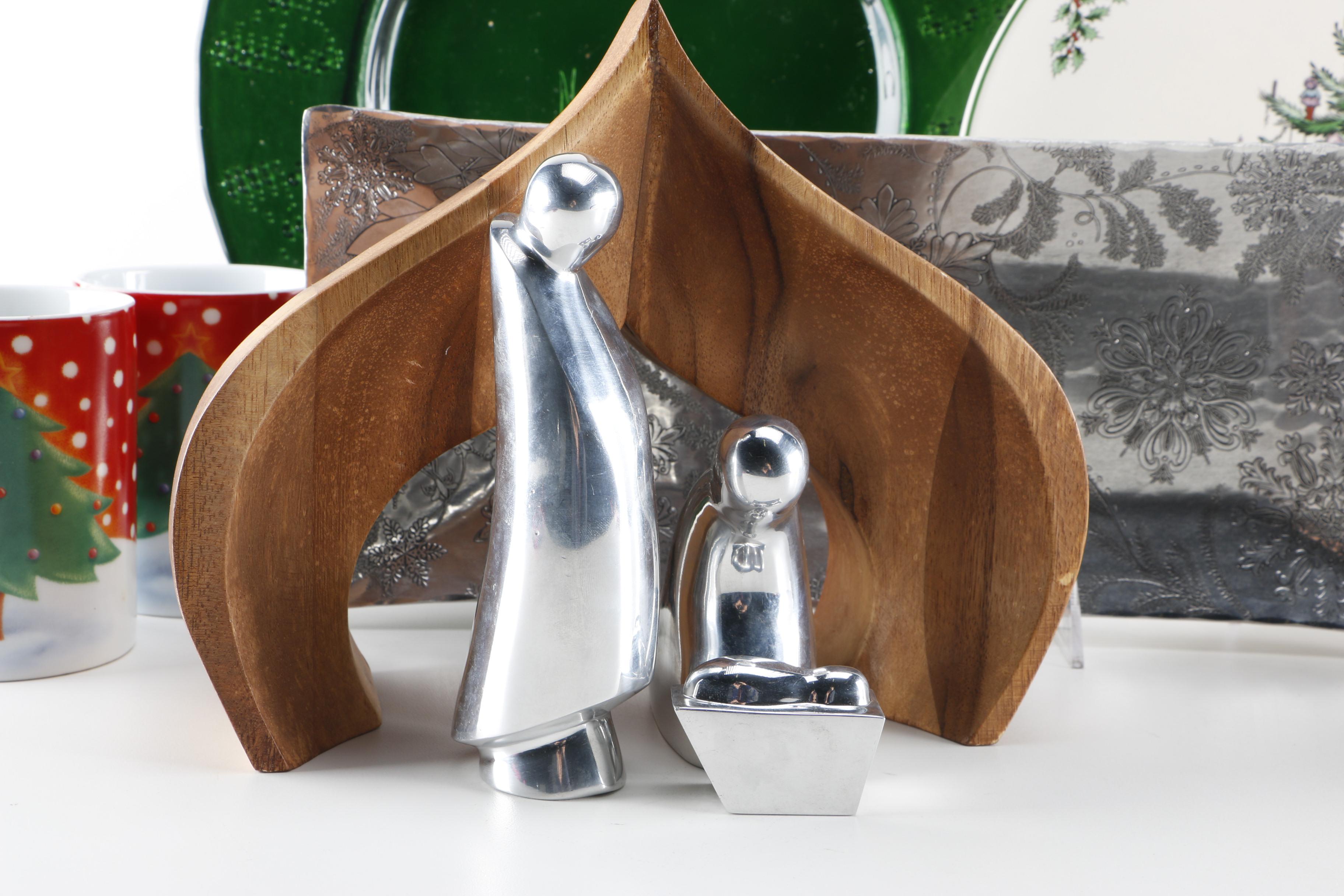 Assorted Christmas Decor Including Spode and Neiman Marcus