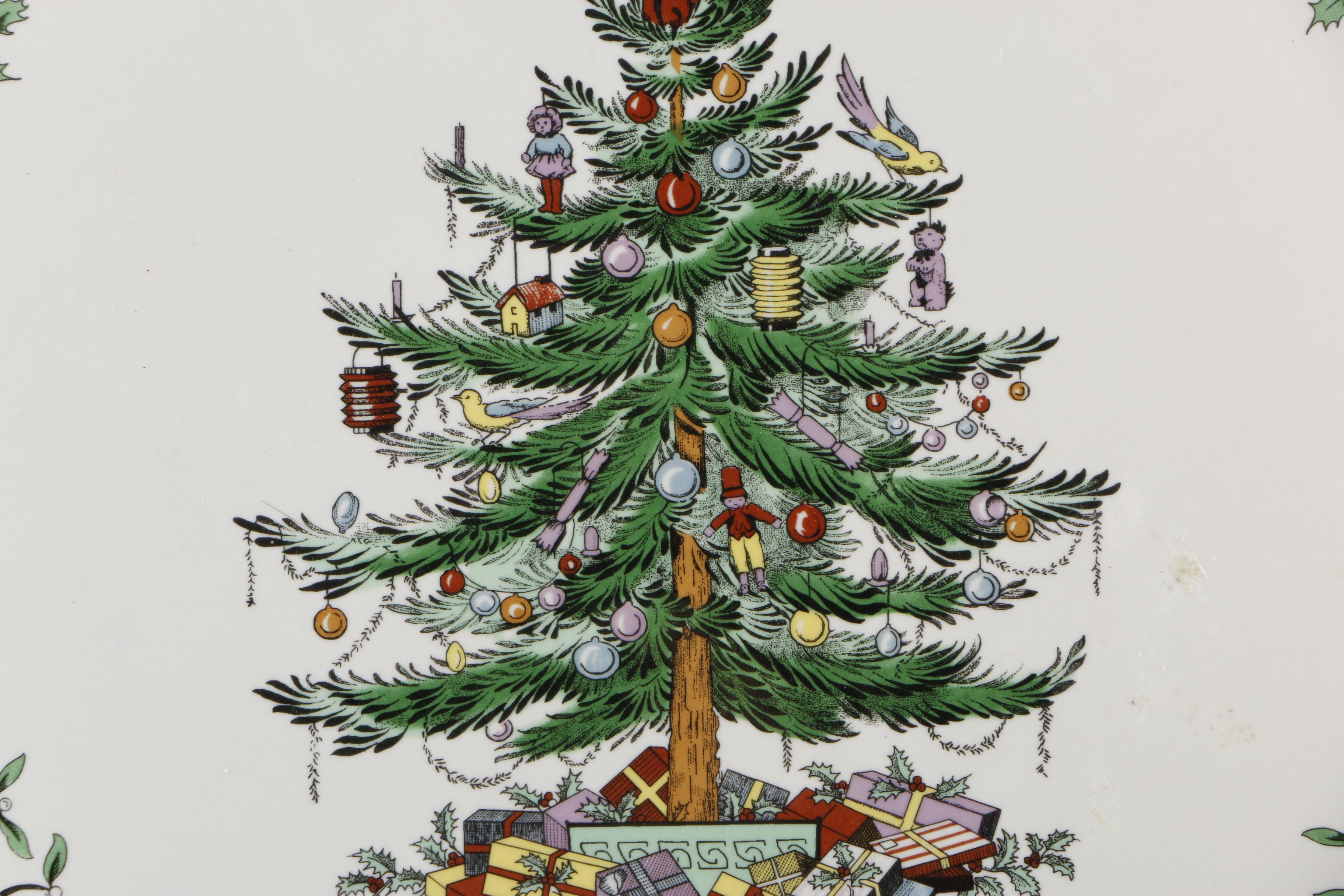 Assorted Christmas Decor Including Spode and Neiman Marcus