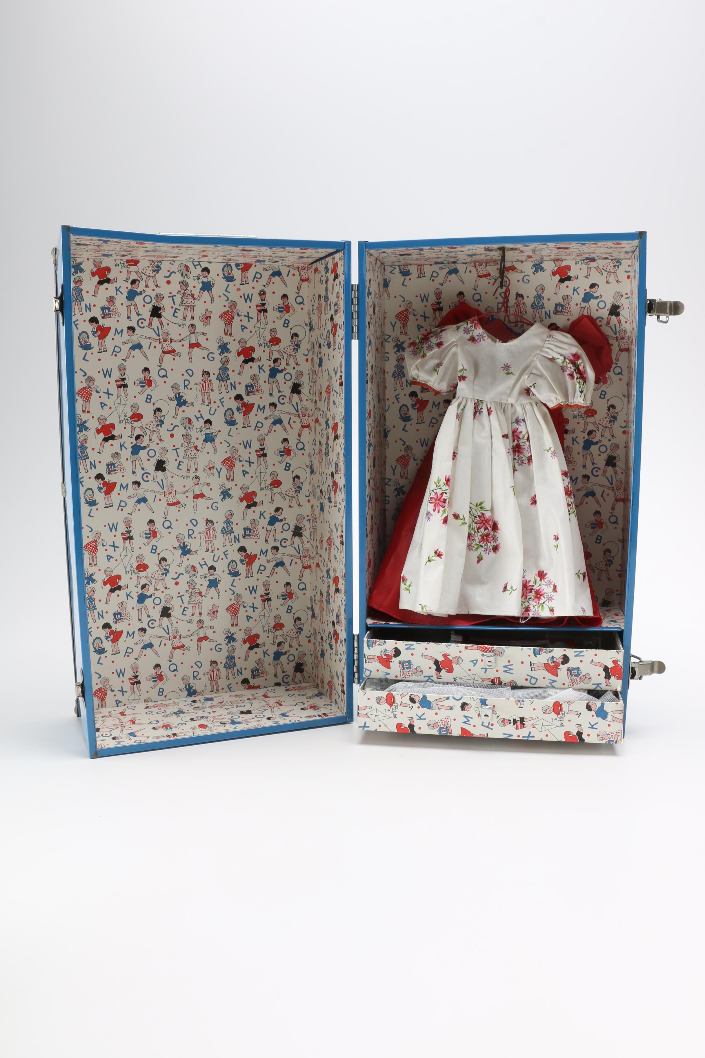 Vintage Horsman Cindy Doll and Wardrobe Case