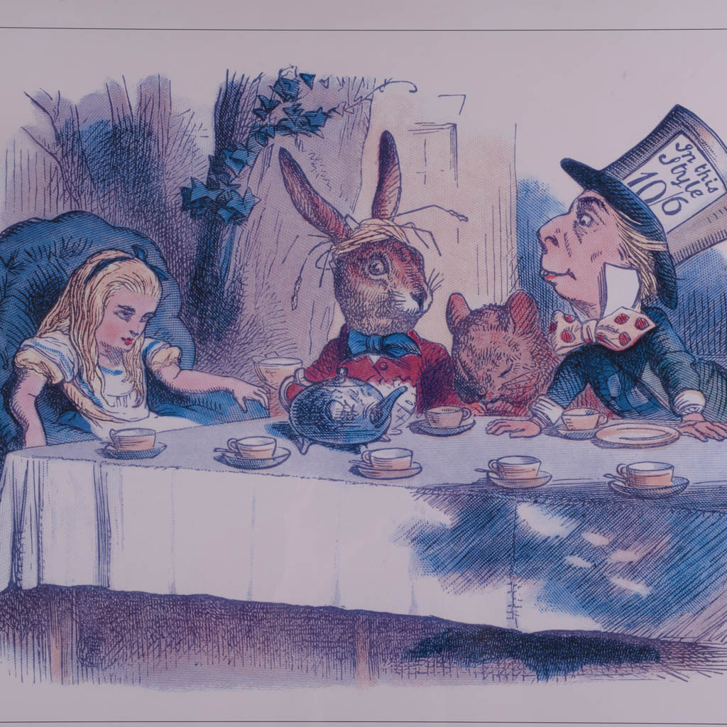 John Tennial Alice in Wonderland's 'The Mad Hatter's Tea Party" Offset Lithograph