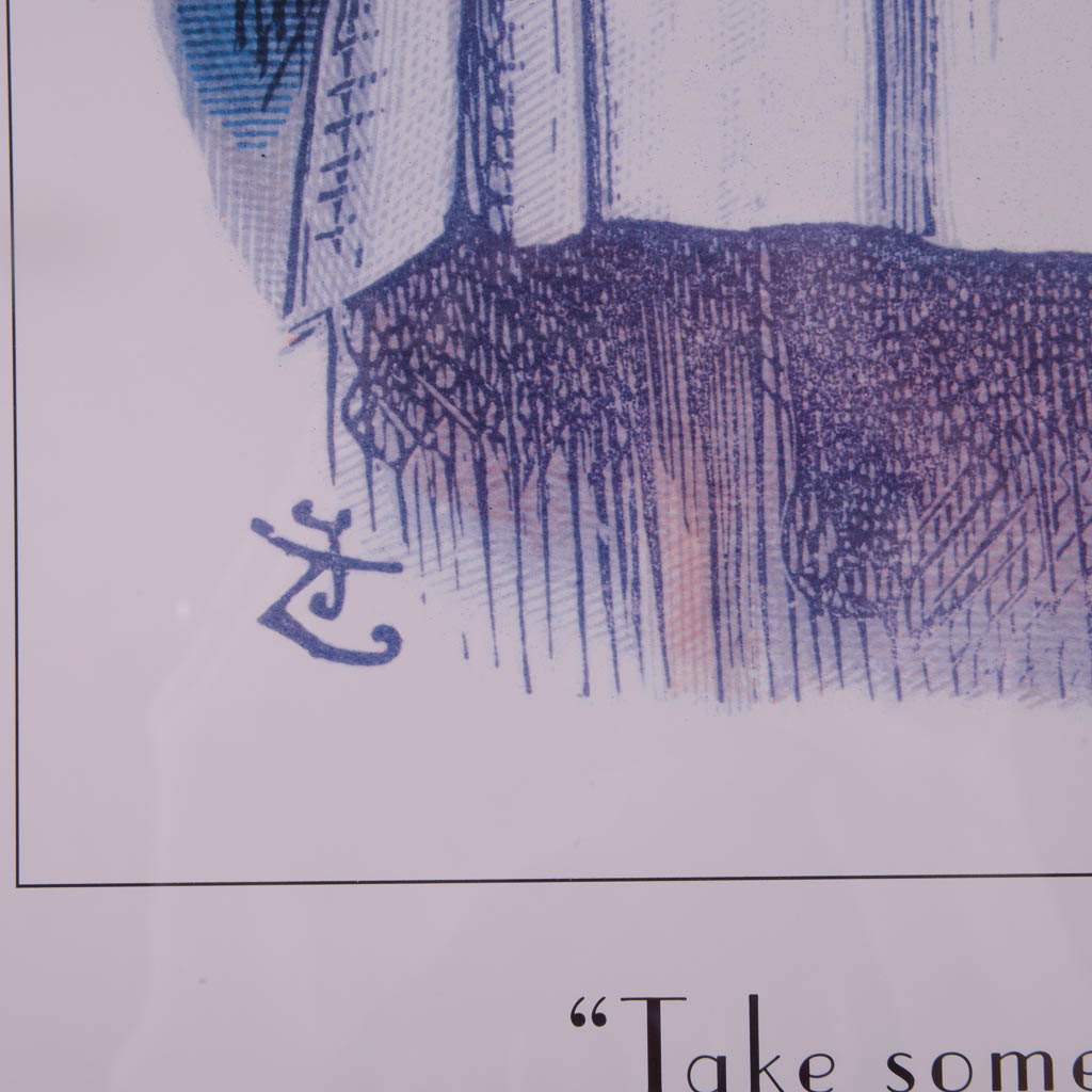 John Tennial Alice in Wonderland's 'The Mad Hatter's Tea Party" Offset Lithograph