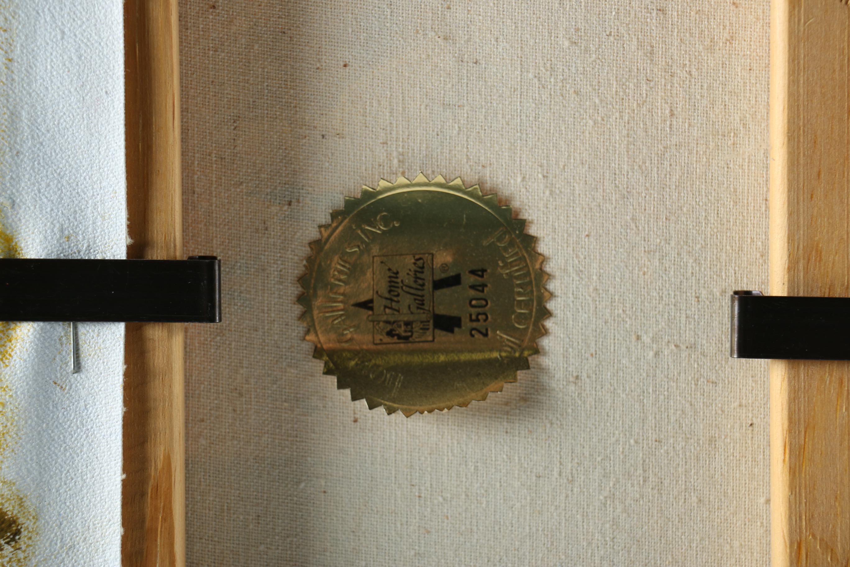 J. Fenton Original Oil Painting on Canvas of Beach Scene