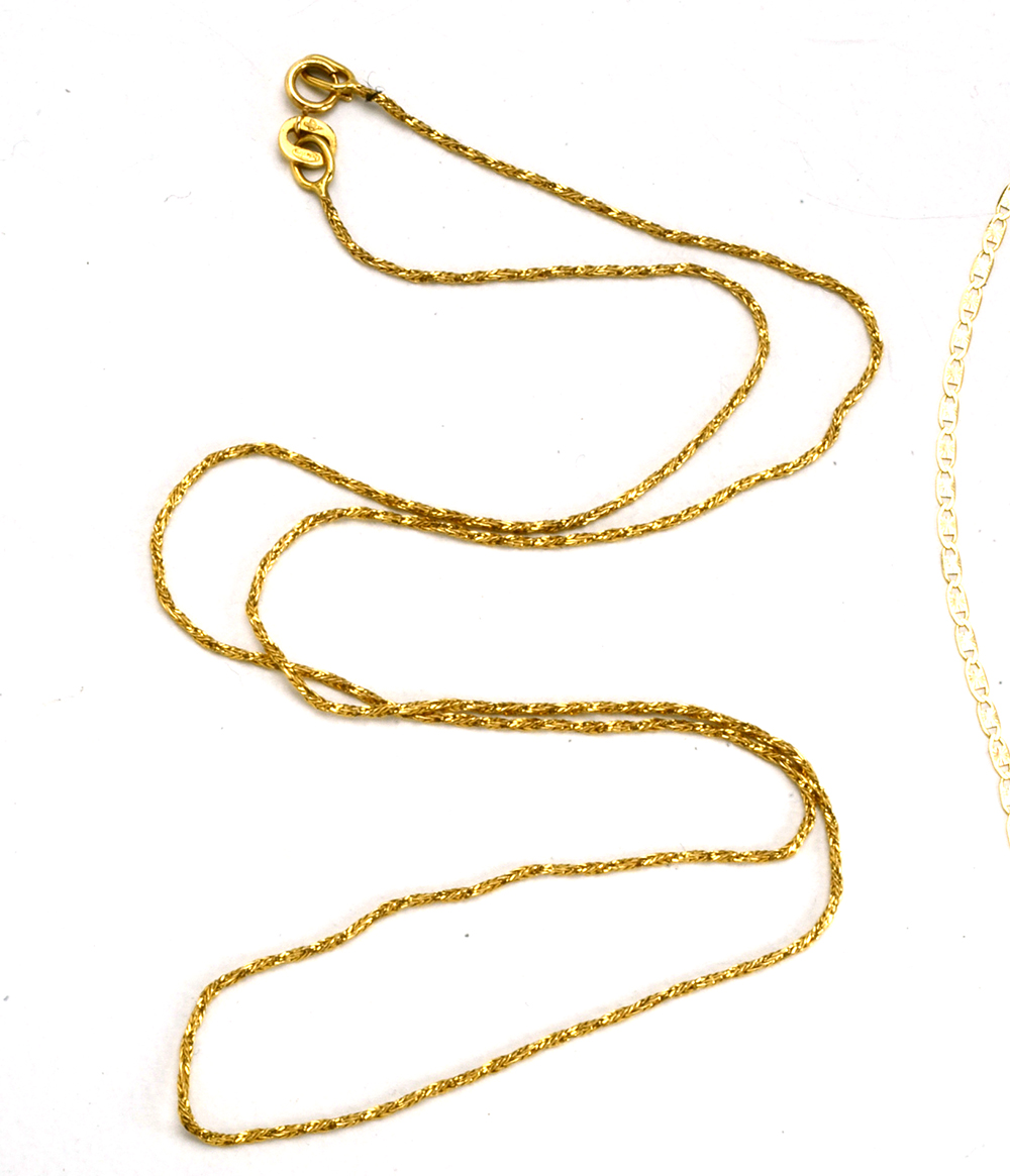 14K Yellow Gold Chain Bracelet and Necklace