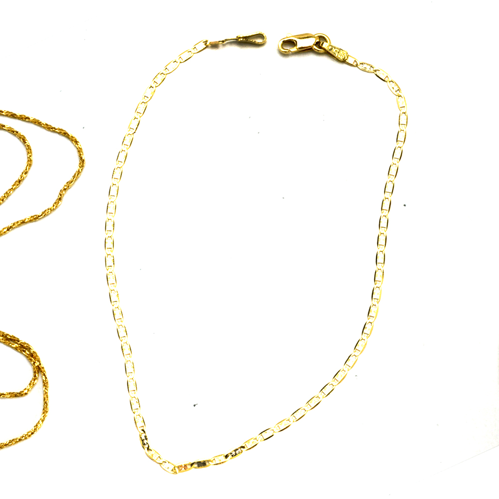 14K Yellow Gold Chain Bracelet and Necklace