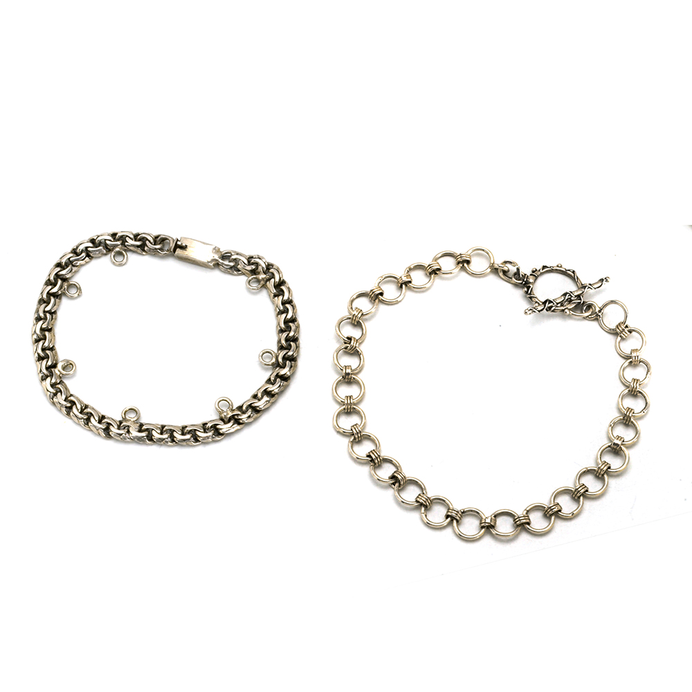 Two Sterling Silver Chain Link Bracelets
