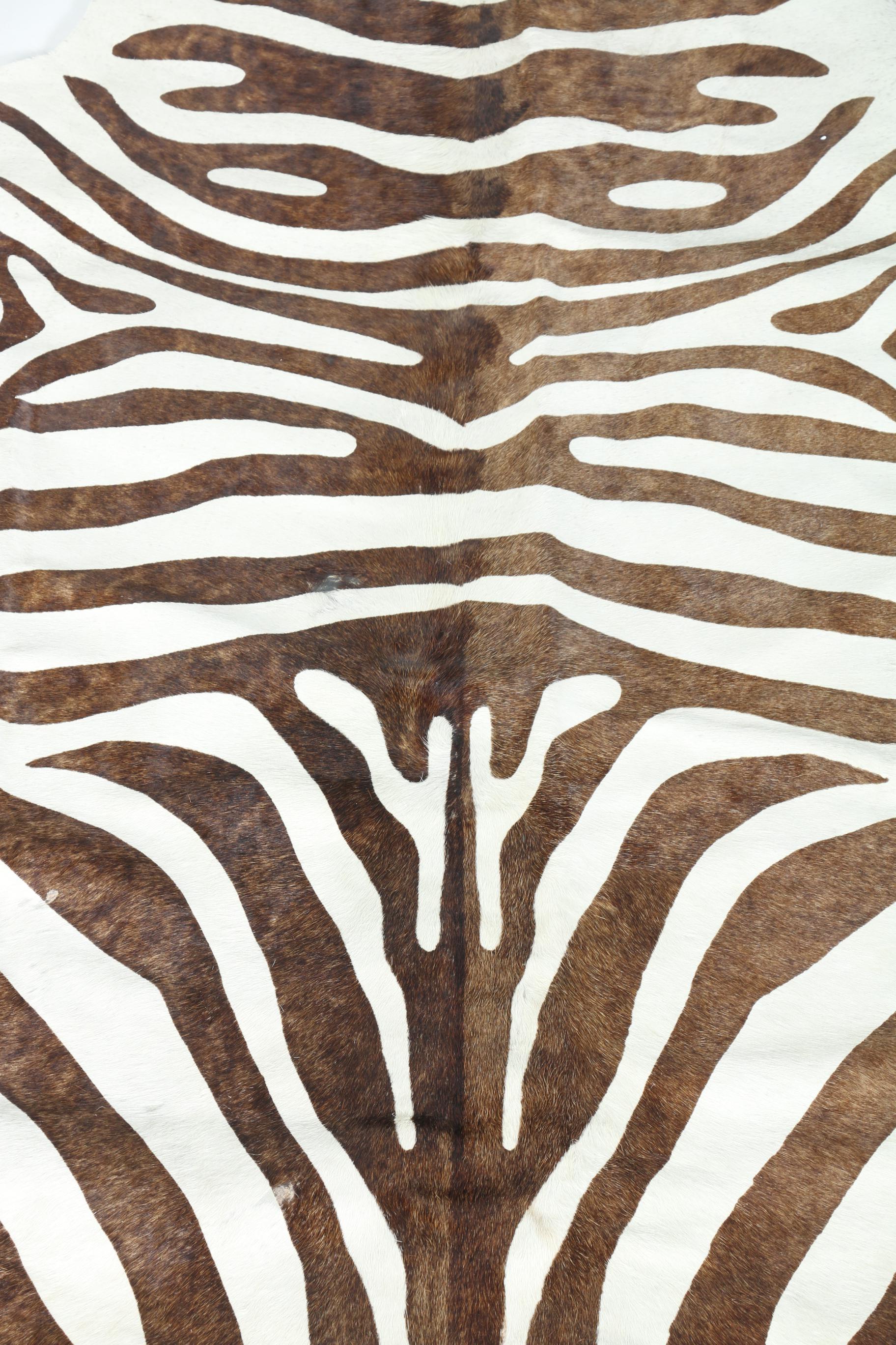Zebra Print Cowhide Rug