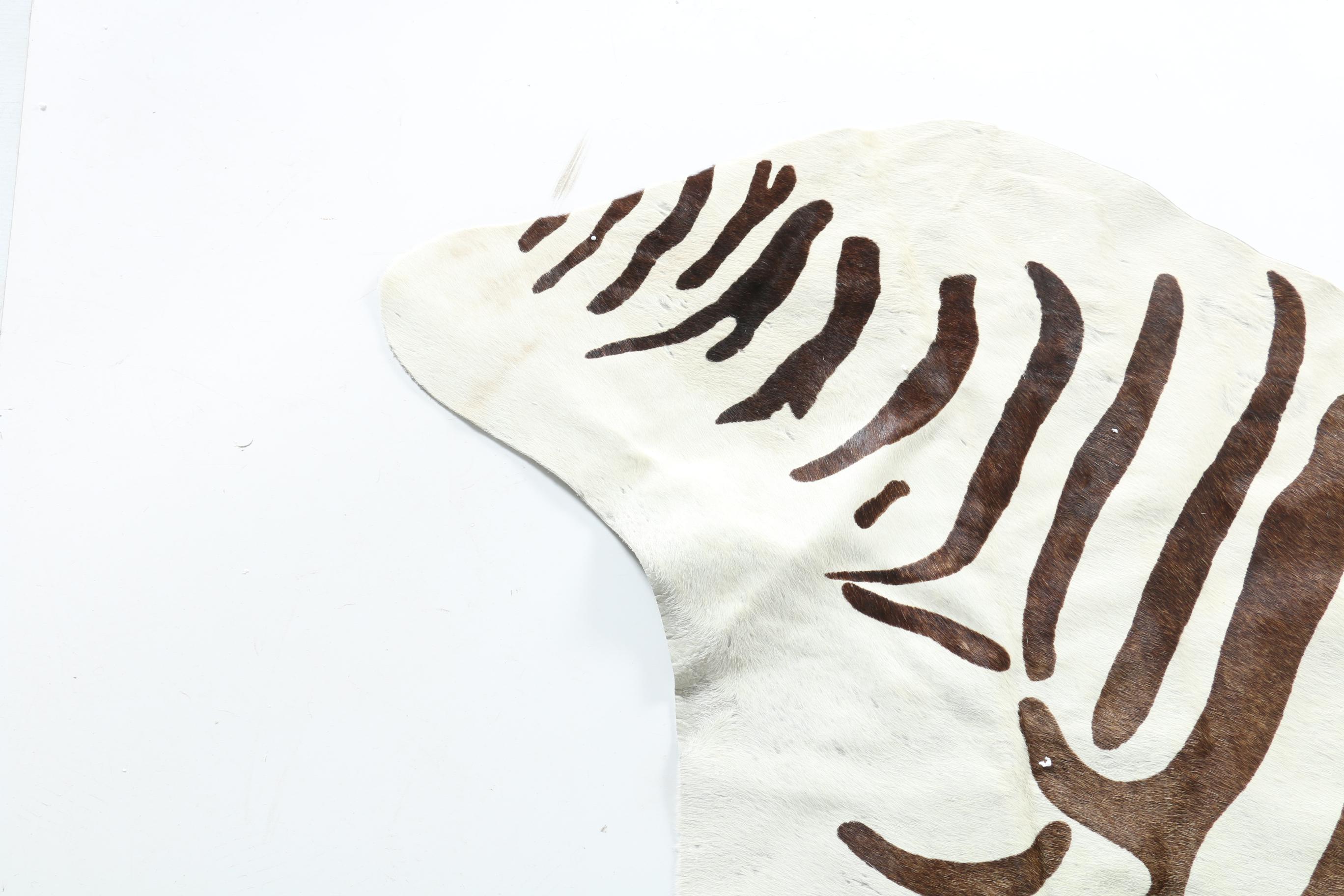 Zebra Print Cowhide Rug