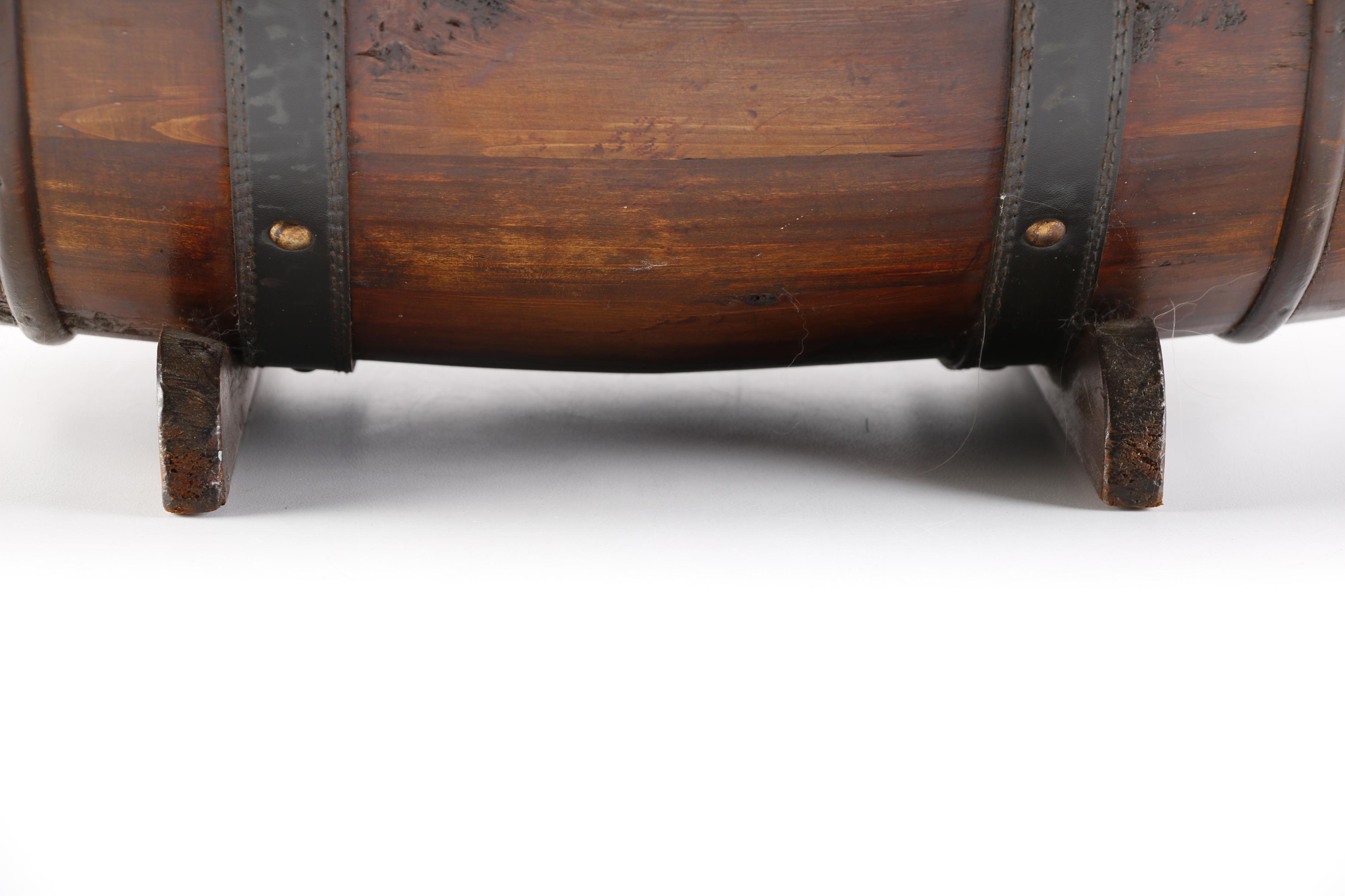 Small Wooden Barrel Chest