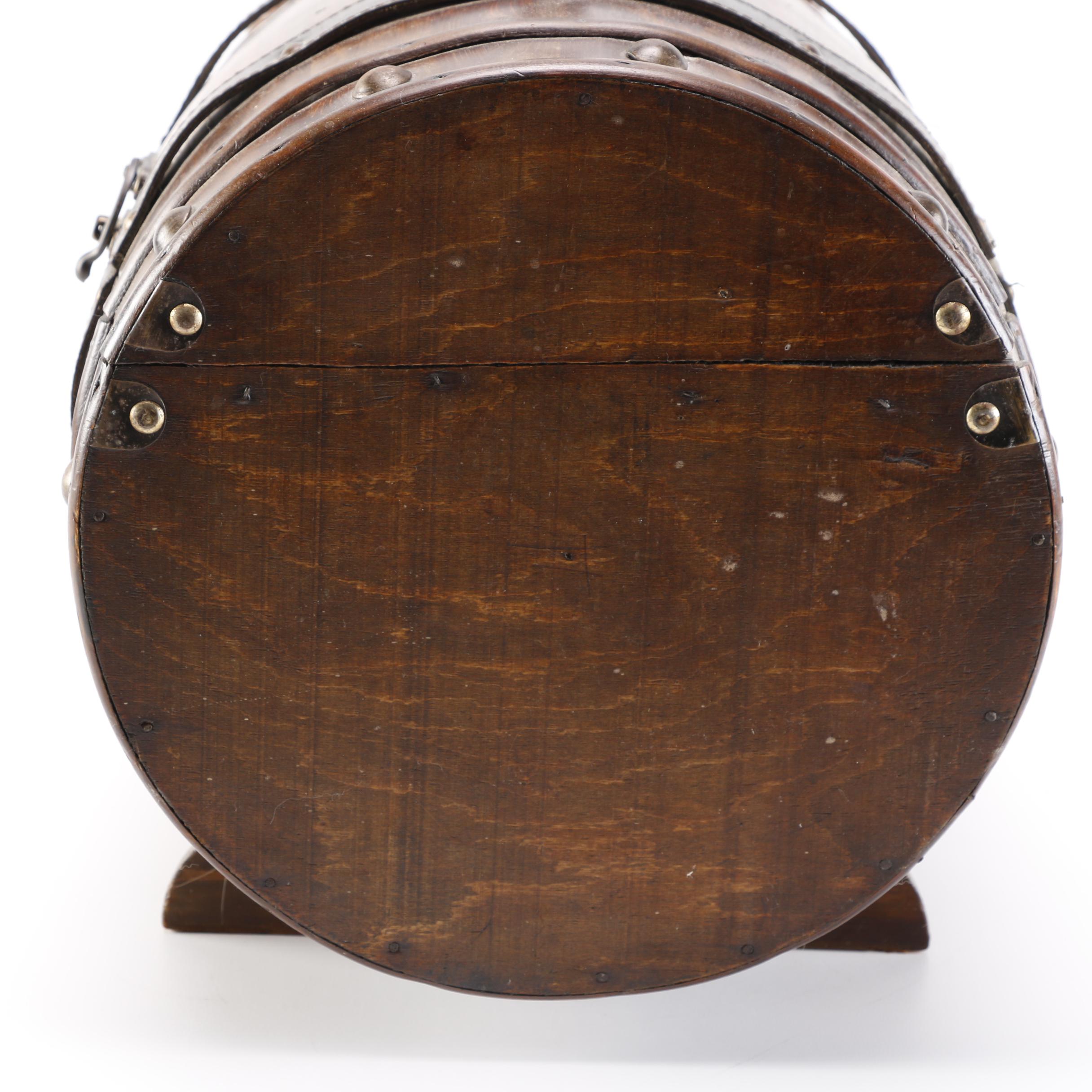 Small Wooden Barrel Chest
