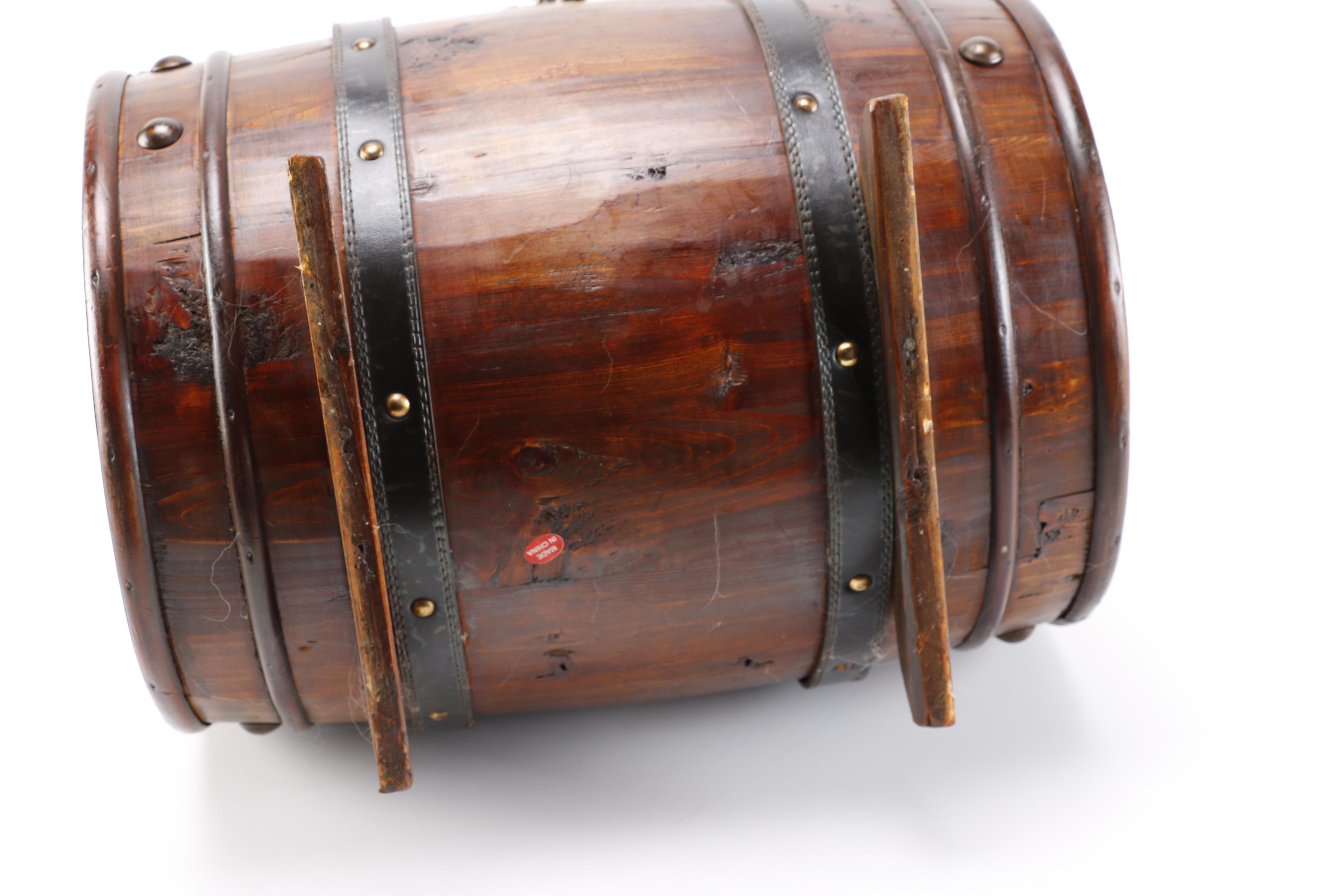 Small Wooden Barrel Chest
