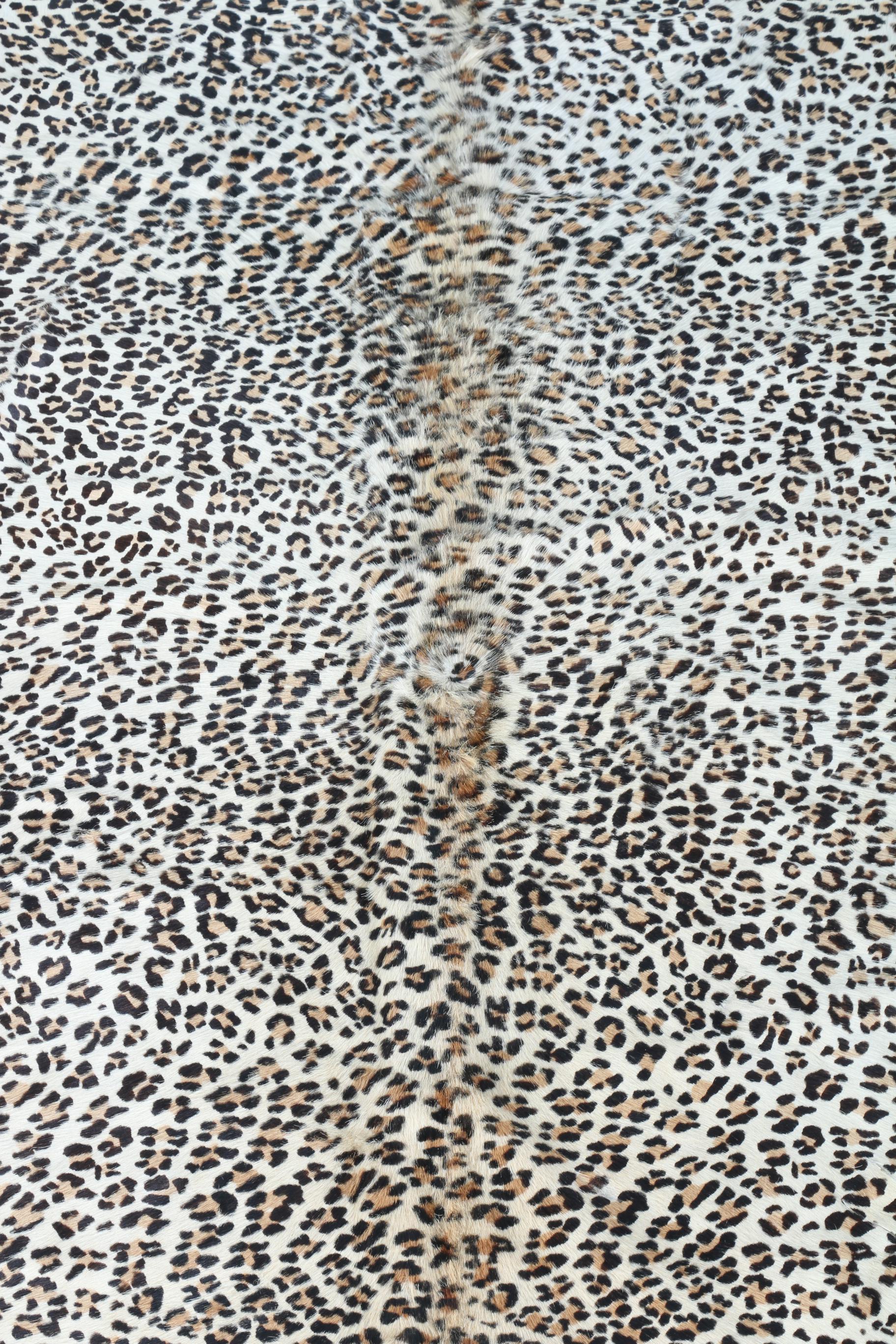 Leopard Print Cowhide Area Rug