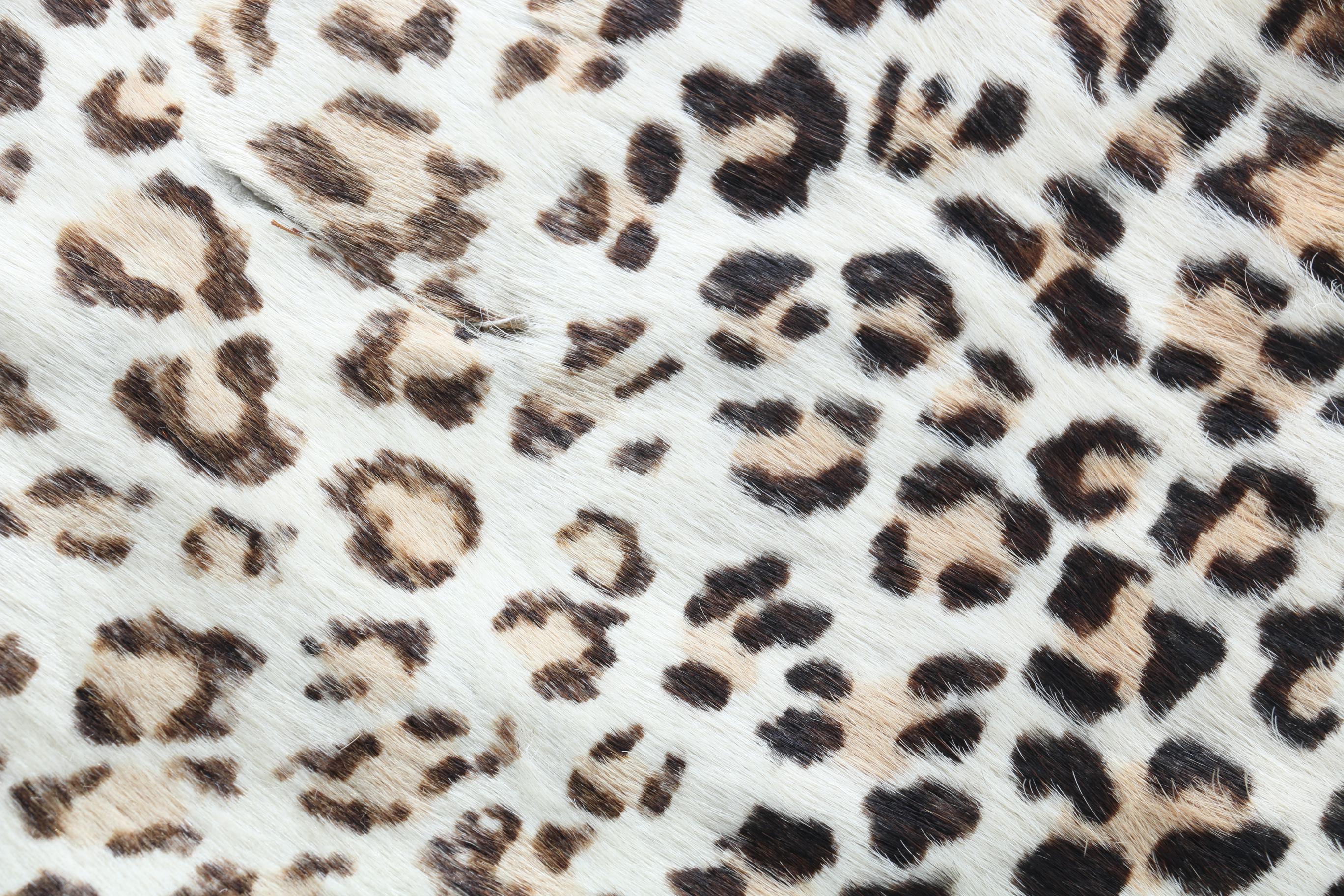 Leopard Print Cowhide Area Rug