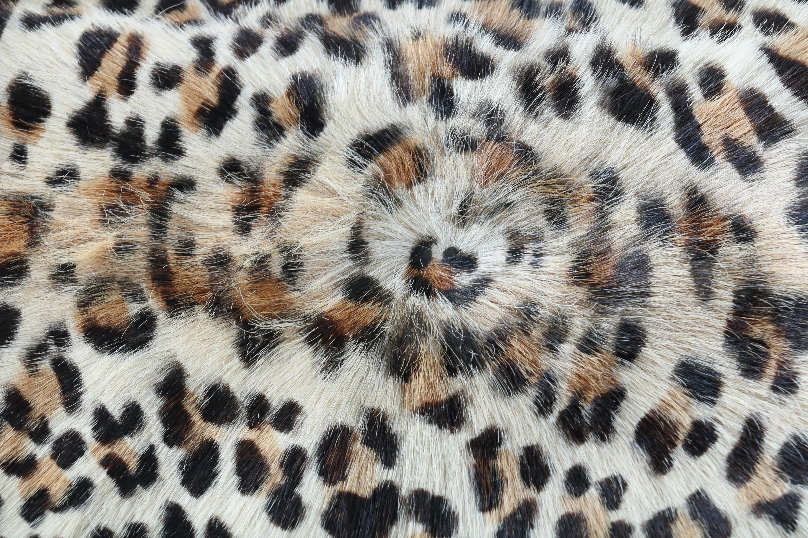 Leopard Print Cowhide Area Rug