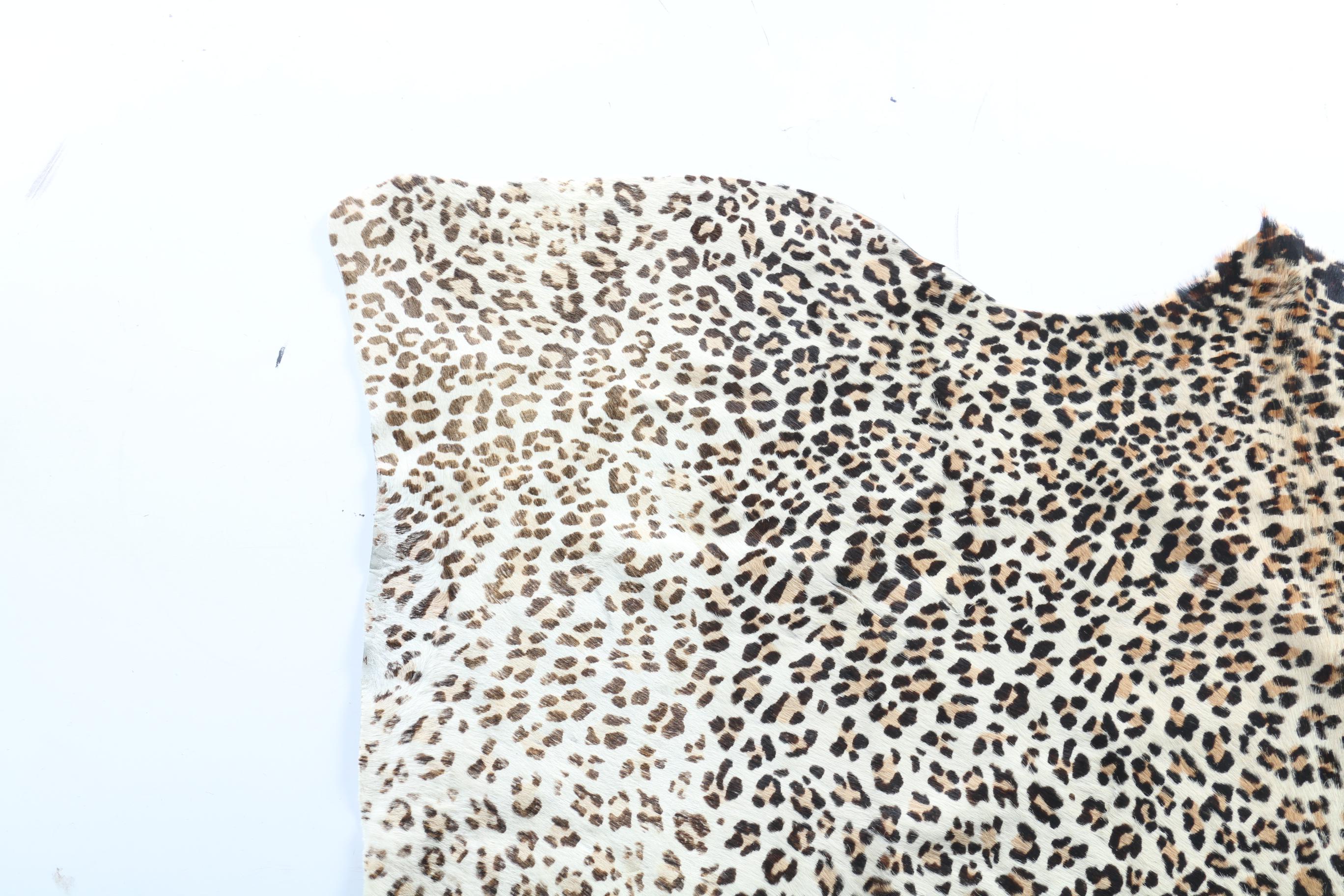 Leopard Print Cowhide Area Rug